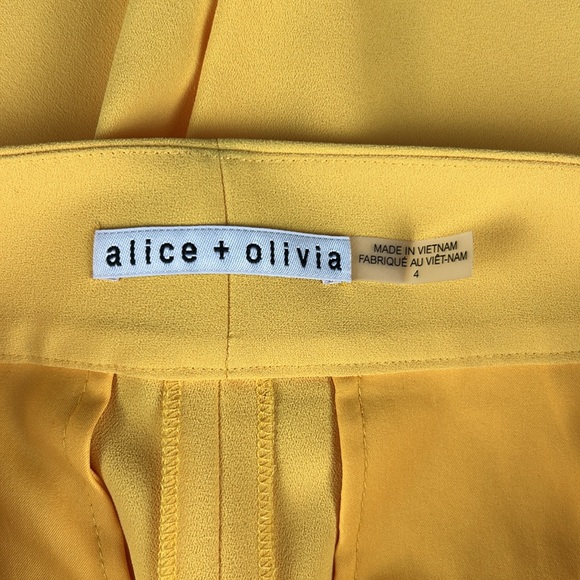 Alice + Olivia Dylan High Waisted Wide Leg Pant Goldenrod size 4 - Picture 16 of 17